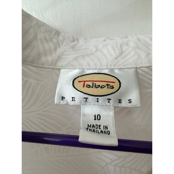 Talbots petites women’s size 10 white textured blouse - Picture 6 of 8